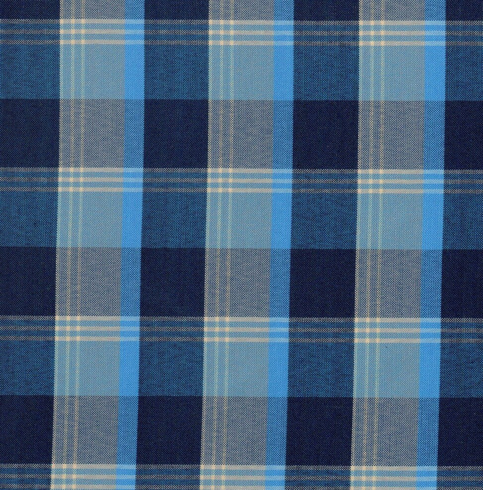 Tela Uniline escocés azul de SchoolLine, cuadros tartán; perfecta para uniformes escolares e institucionales.