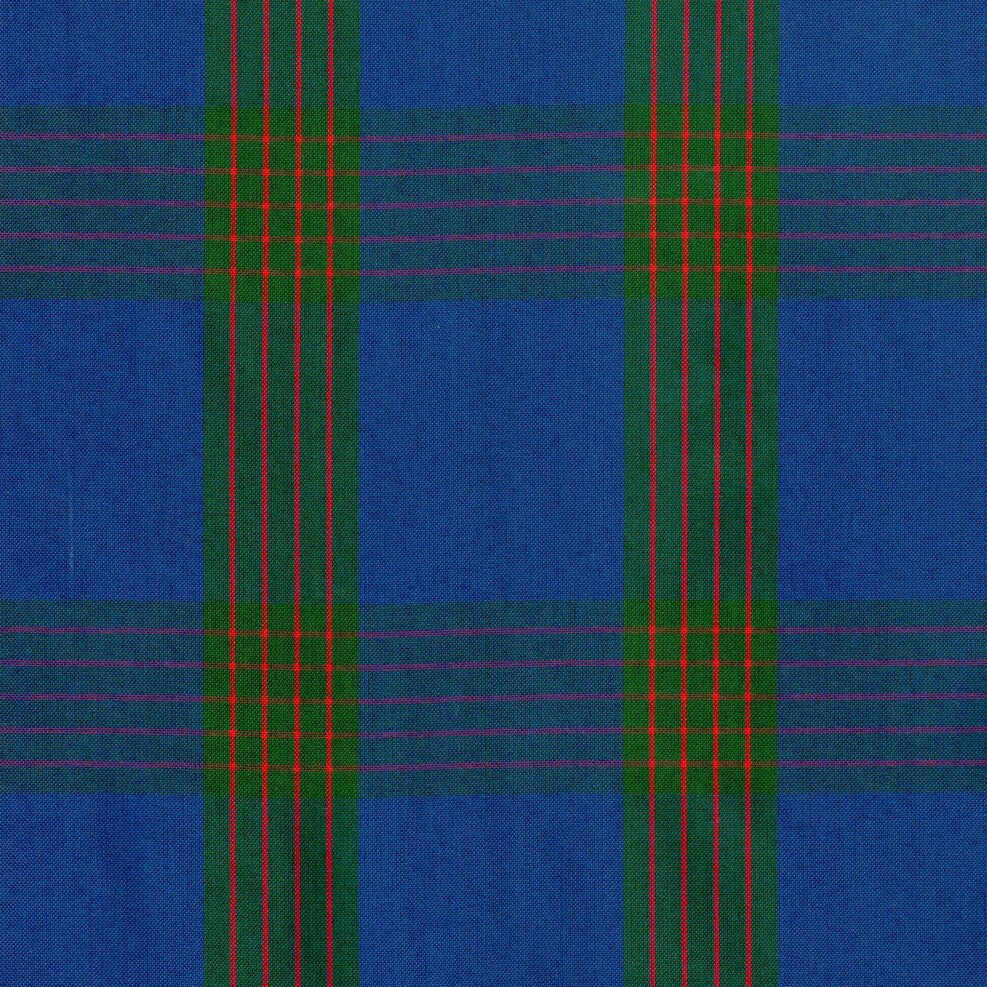 Tela Uniline escocés azul con franjas verde y roja; ideal para uniformes escolares e institucionales, SchoolLine