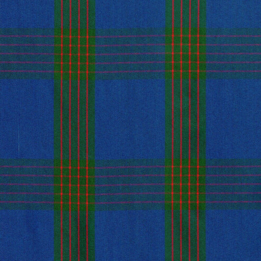 Tela Uniline escocés azul con franjas verde y roja; ideal para uniformes escolares e institucionales, SchoolLine