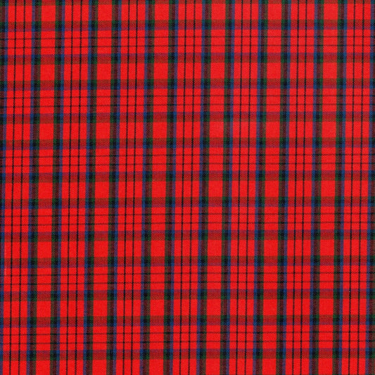 Tela Uniline escocés SchoolLine, mezcla roja con franjas azules y negras, ideal para uniformes escolares e institucionales.