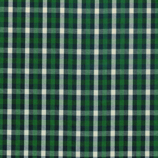Tela Uniline escocés SchoolLine verde, azul marino y blanco; tejido plaid para uniformes escolares e institucionales.