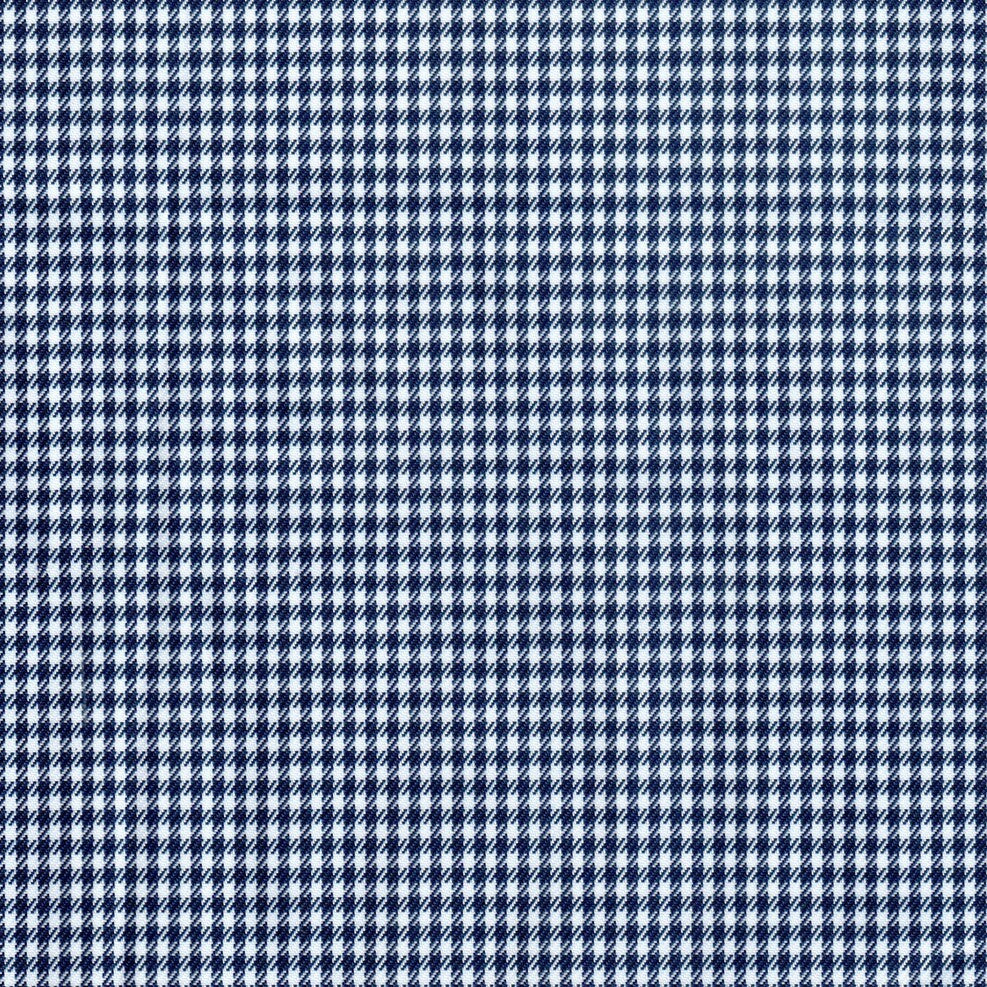 Tela Gallineto poliéster azul marino y blanco, patrón houndstooth pequeño, ideal para uniformes escolares SchoolLine