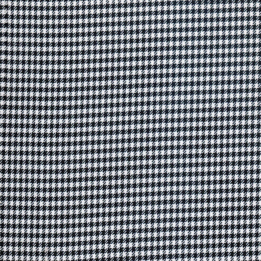 Tela gallineto 100% poliéster, diseño houndstooth negro/blanco; ideal para uniformes escolares e institucionales, SchoolLine