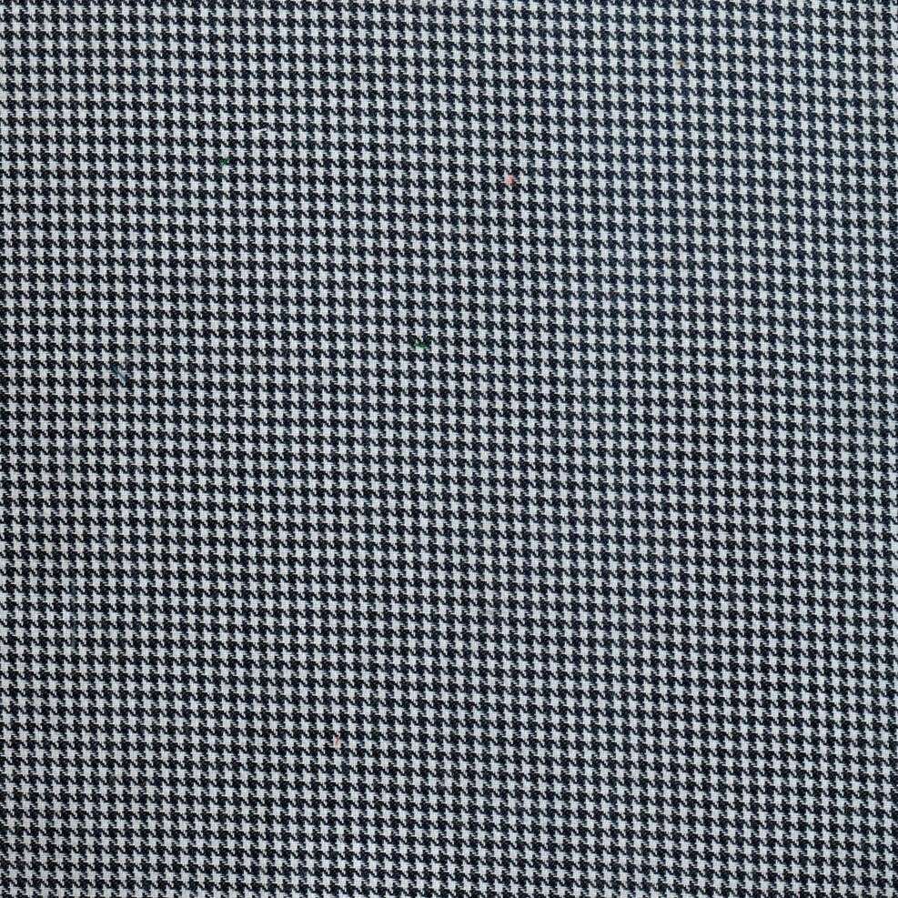 Tela gallineto 100% poliéster en diseño houndstooth negro/blanco para uniformes escolares e institucionales, SchoolLine