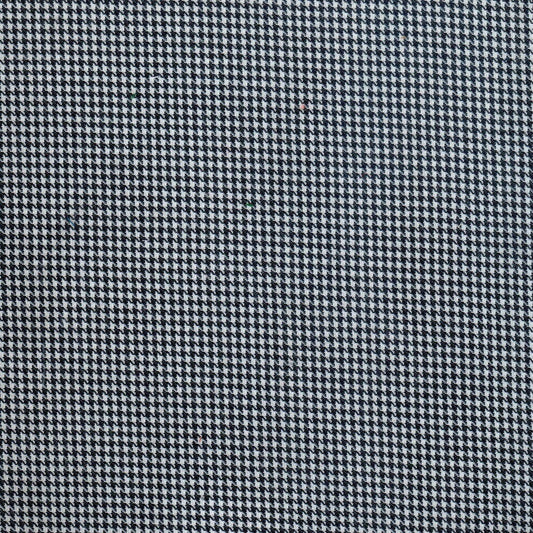 Tela gallineto 100% poliéster en diseño houndstooth negro/blanco para uniformes escolares e institucionales, SchoolLine