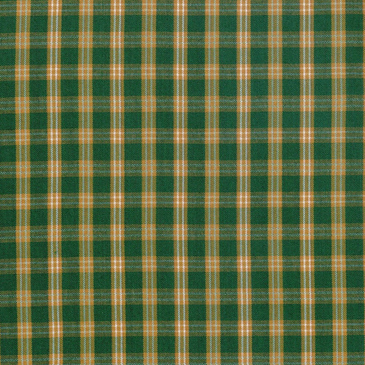 Tela verde a cuadros con lineas blancas para uniforme