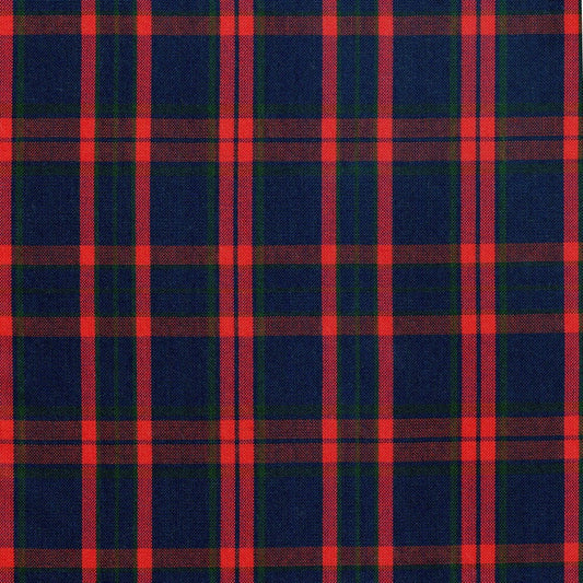 Tela azul con lineas rojas formando cuadros para uniformes escolares