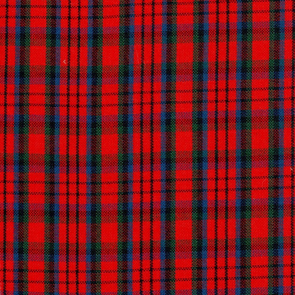 Tela escocesa para uniforme en color rojo con lineas azules, verdes y negras
