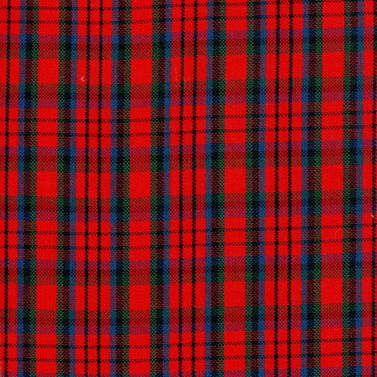 Tela escocesa para uniforme en color rojo con lineas azules, verdes y negras