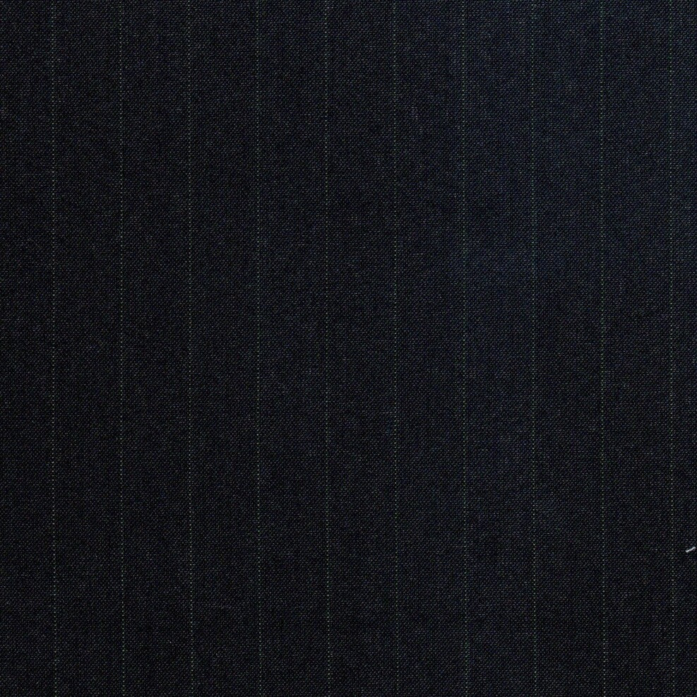 Tela en color negro con lineas de hilo verde para uniforme