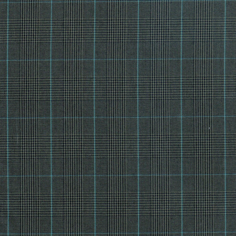 Tela en tonos blanco y negro con lineas azul celeste para uniforme