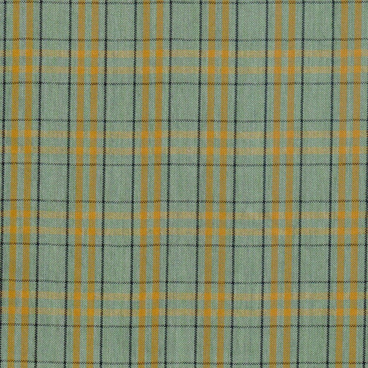 SchoolLine tela jaspeada verde claro con líneas amarillas y negras, ideal para uniformes escolares e institucionales.