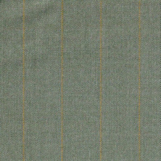 Tela SchoolLine lino jaspeado verde con líneas amarillas; ideal para uniformes escolares e institucionales.