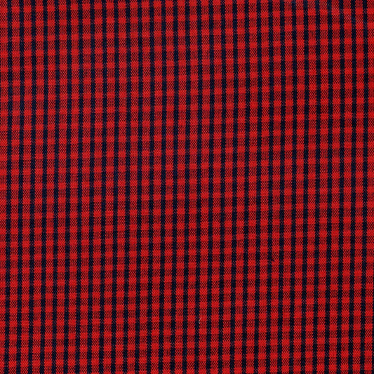 Tela SchoolLine 13002011 Dacron, tejido a cuadros rojo y azul marino, ideal para uniformes escolares e institucionales.
