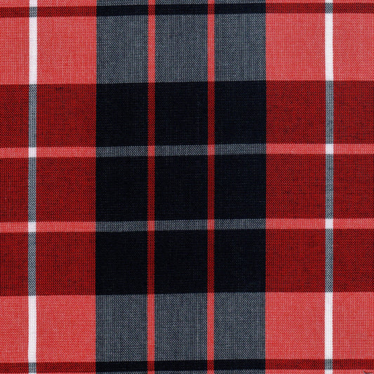 Tela 13002012 Dacron uniforme de SchoolLine, plaid rojo y azul, ideal para uniformes escolares.