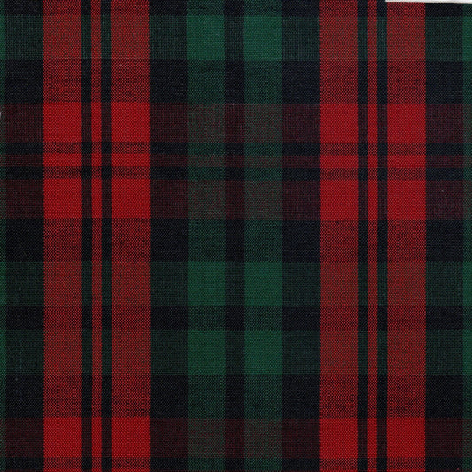 Tela de tartán SchoolLine 13002019 Dacron en rojo, verde y negro, ideal para uniformes escolares e institucionales.