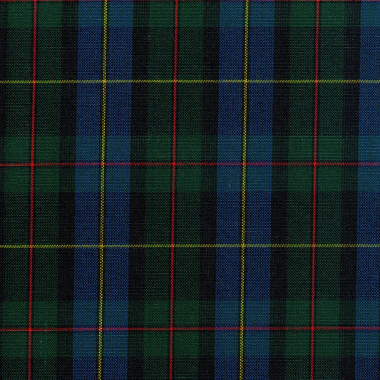Tela de tartán verde y azul con líneas rojas y amarillas; ideal para uniformes escolares e institucionales SchoolLine
