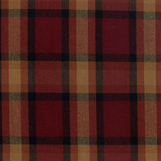 Tela 13002023 Dacron de SchoolLine, tejido a cuadros rojo, negro y beige, para uniformes escolares e institucionales