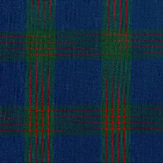 Tela 13002024 Dacron SchoolLine, tela azul marino con franjas verde y rojo en tartán, ideal para uniformes escolares.