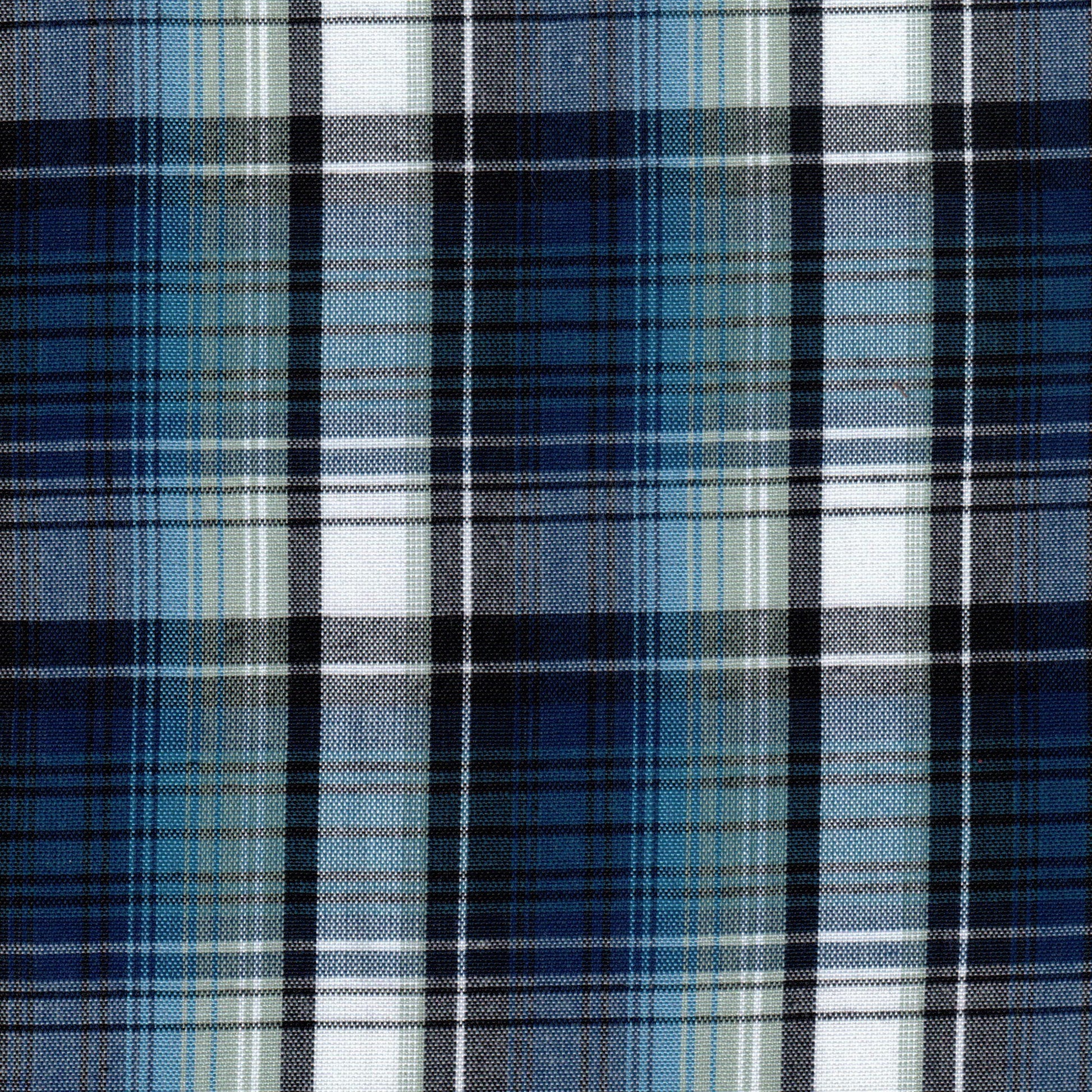 Tela Dacron SchoolLine en tartán azul y gris, ideal para uniformes escolares e institucionales.