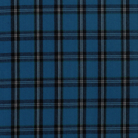 Tela Dacron SchoolLine azul con diseño a cuadros, ideal para uniformes escolares e institucionales.