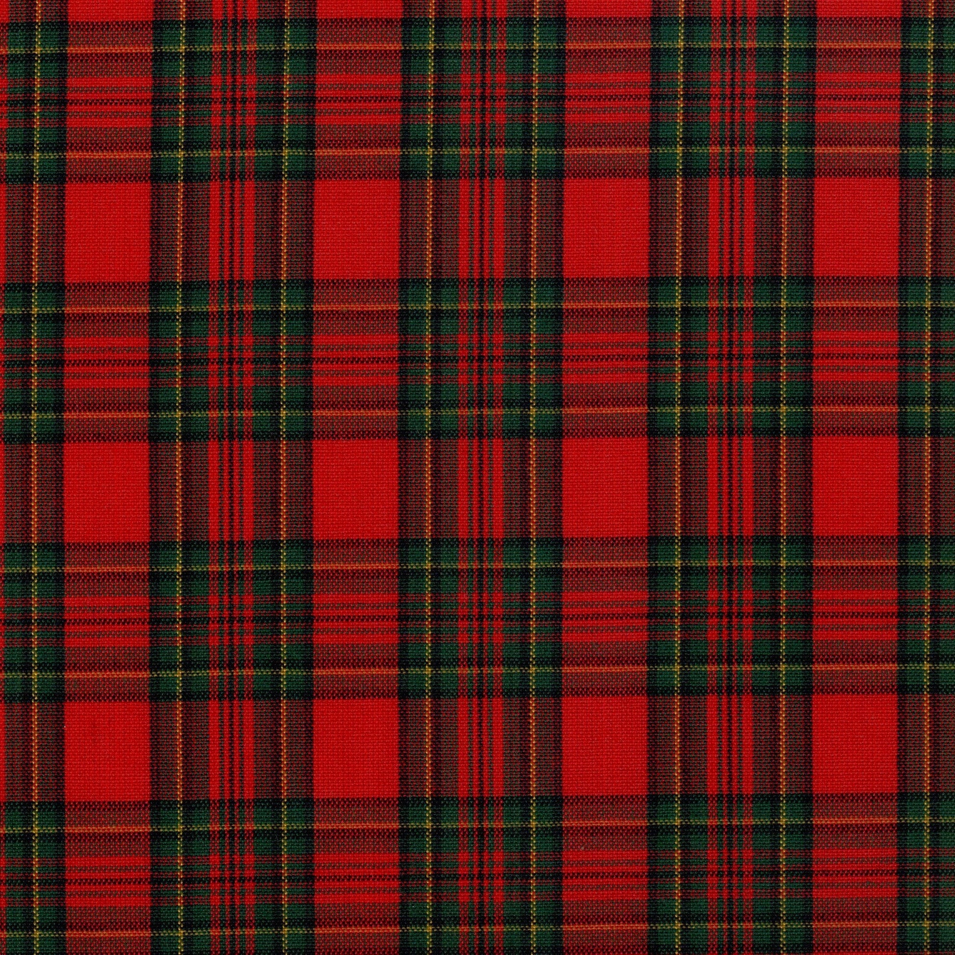 Tela SchoolLine Dacron para uniformes, tartán rojo intenso y verde oscuro, ideal para uniformes escolares e institucionales.