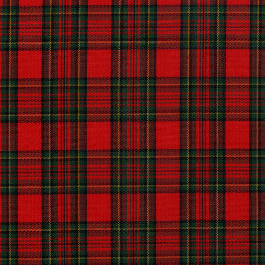 Tela SchoolLine Dacron para uniformes, tartán rojo intenso y verde oscuro, ideal para uniformes escolares e institucionales.