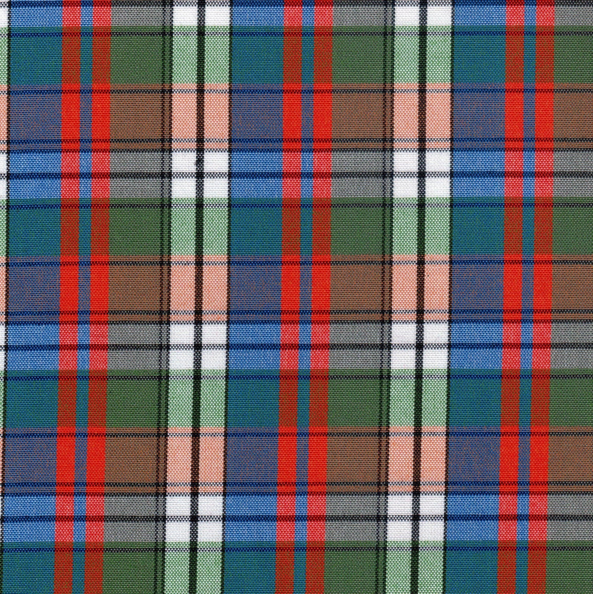 Tela 13002049 Dacron SchoolLine: tartán a cuadros azul, rojo, verde y blanco para uniformes escolares e institucionales.