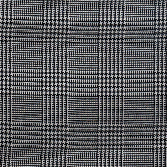 Tela 13002056 Dacron SchoolLine en negro y blanco con patrón plaid tipo check para uniformes escolares e institucionales