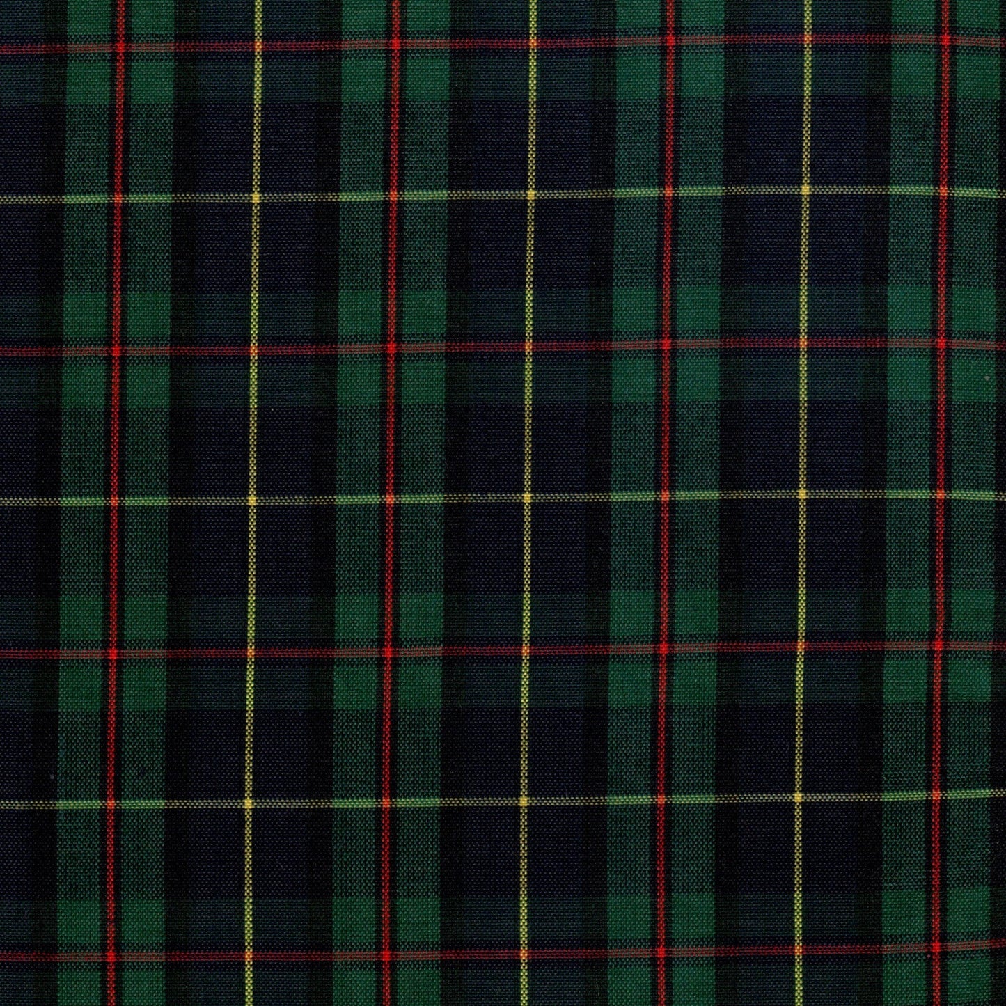 Tela tartán azul marino con franjas verde, rojo y amarillo; ideal para uniformes escolares e institucionales, SchoolLine.