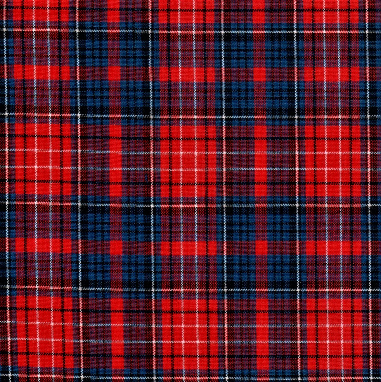 Tela SchoolLine 13002060 Dacron en tartán rojo y azul para uniformes escolares.