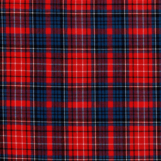 Tela SchoolLine 13002060 Dacron en tartán rojo y azul para uniformes escolares.