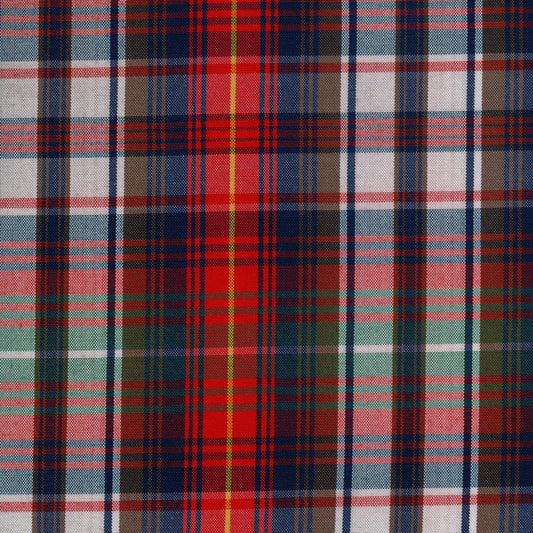 Tela SchoolLine 13002065 Dacron uniforme: a cuadros rojo, azul y blanco, ideal para uniformes escolares e institucionales.