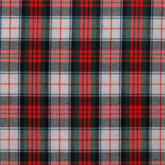 Tela 13002077 Dacron uniforme SchoolLine, tela de cuadros rojos, verdes y azules con blanco, ideal para uniformes escolares.