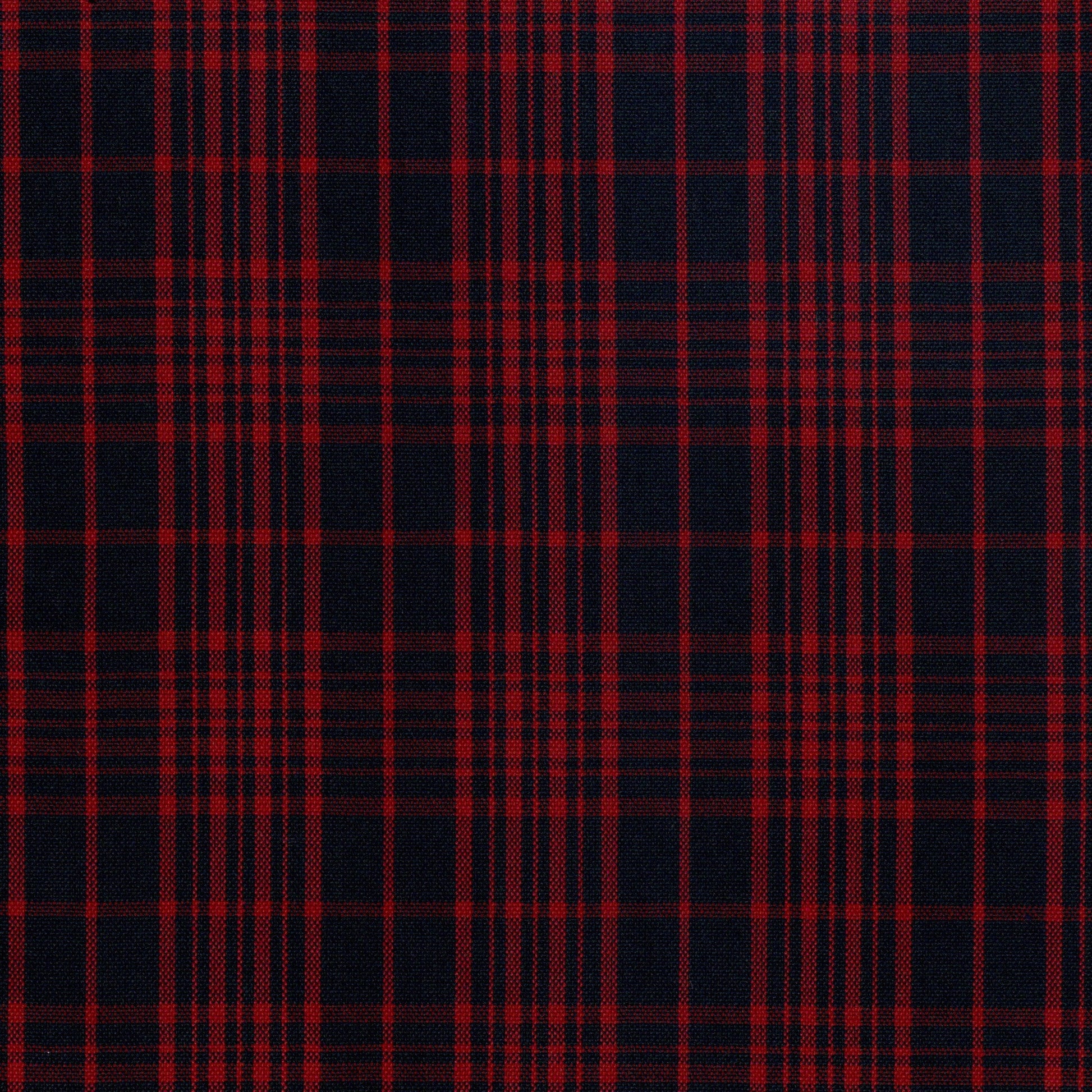 Tela SchoolLine 13002081 Dacron uniforme, tela tartán rojo sobre azul marino para uniformes escolares.