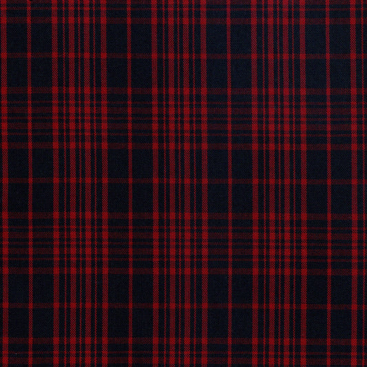 Tela SchoolLine 13002081 Dacron uniforme, tela tartán rojo sobre azul marino para uniformes escolares.