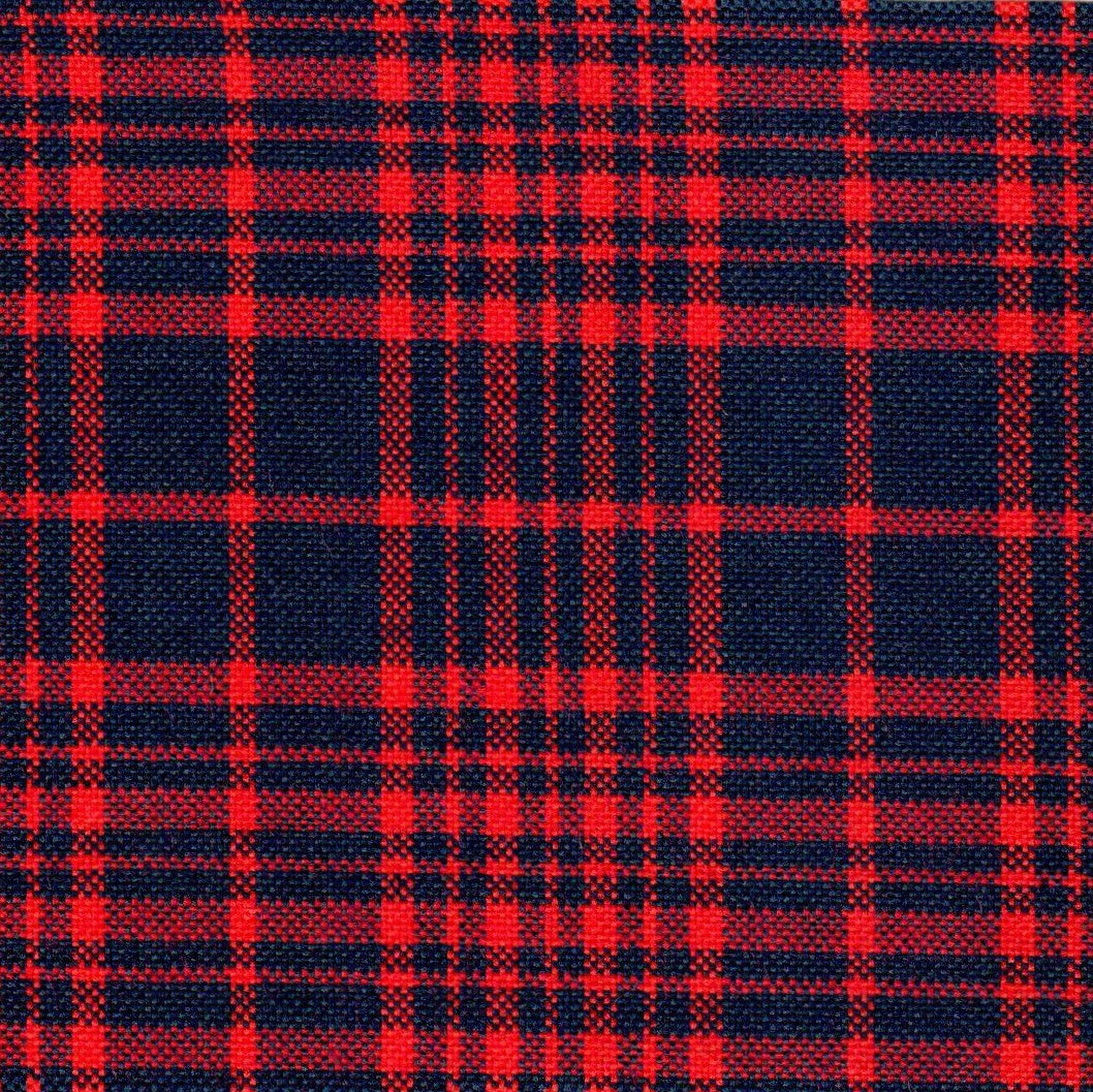 Tela a cuadros rojo y azul Dacron SchoolLine para uniformes escolares e institucionales