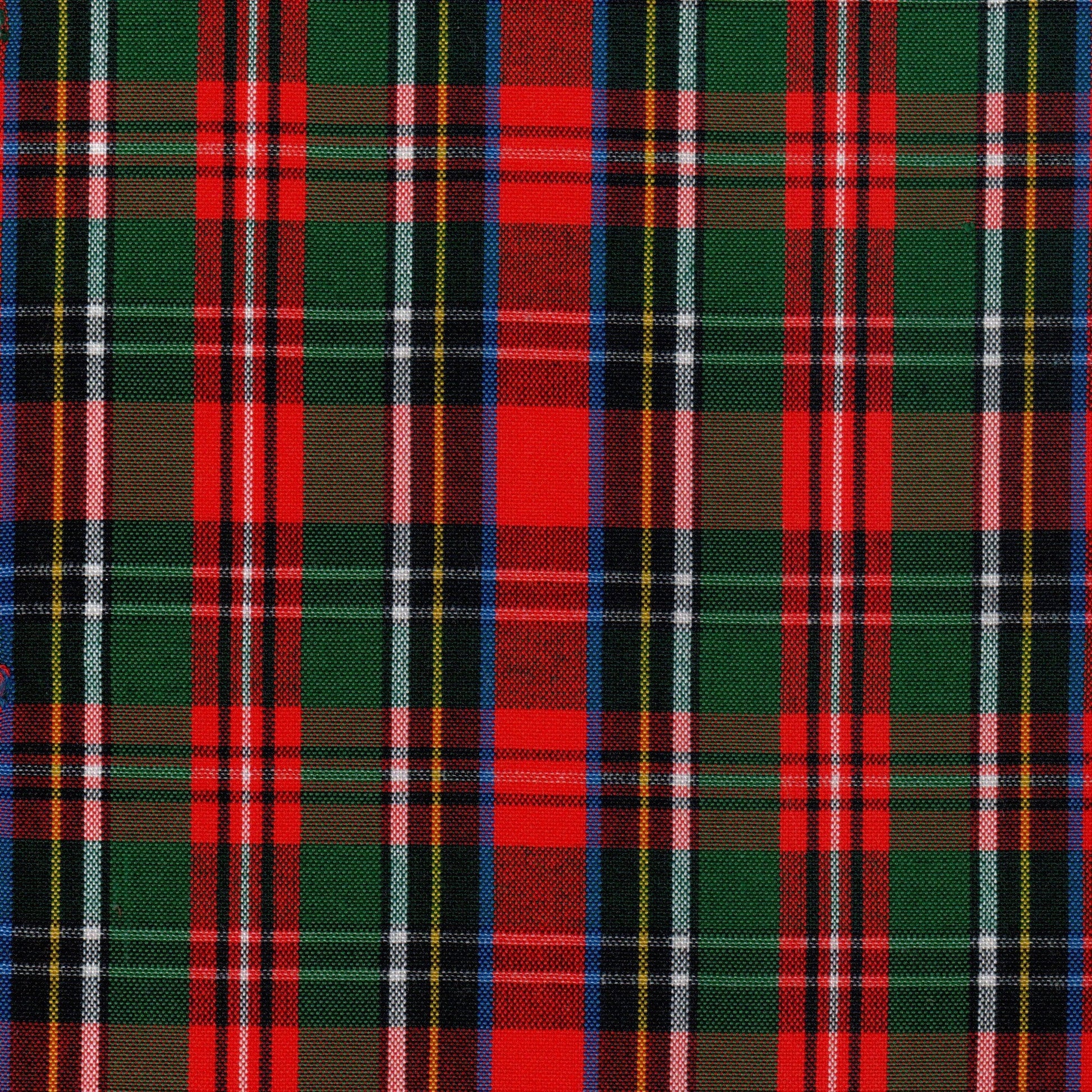 Tela 13002088 Dacron uniforme School Line en tartán rojo y verde, diseño a cuadros, útil para uniformes escolares.