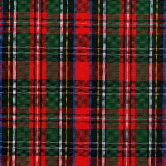 Tela 13002088 Dacron uniforme School Line en tartán rojo y verde, diseño a cuadros, útil para uniformes escolares.