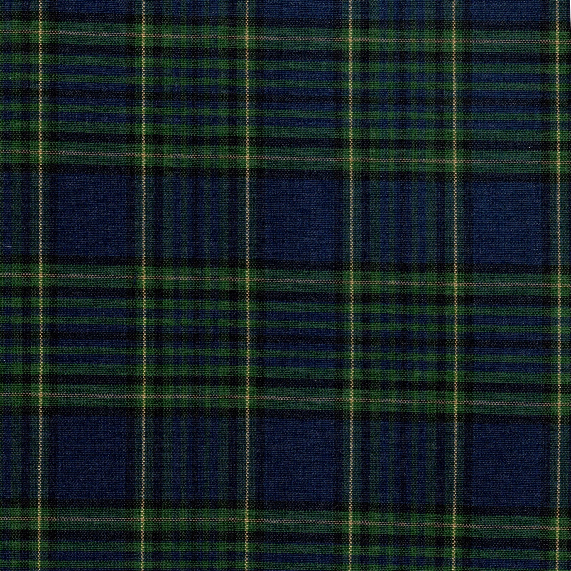 Tela 13002089 Dacron SchoolLine en tartán azul y verde, ideal para uniformes escolares e institucionales.