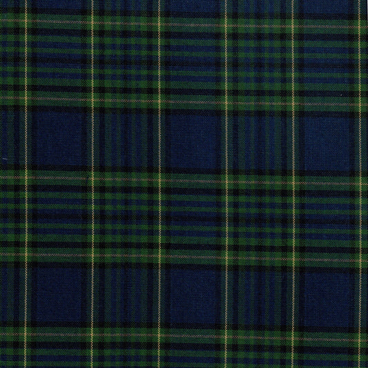 Tela 13002089 Dacron SchoolLine en tartán azul y verde, ideal para uniformes escolares e institucionales.