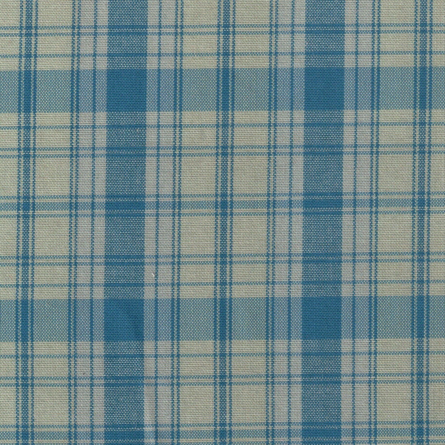 Tela Dacron CS SchoolLine en cuadros azules y beige, ideal para uniformes escolares e institucionales.