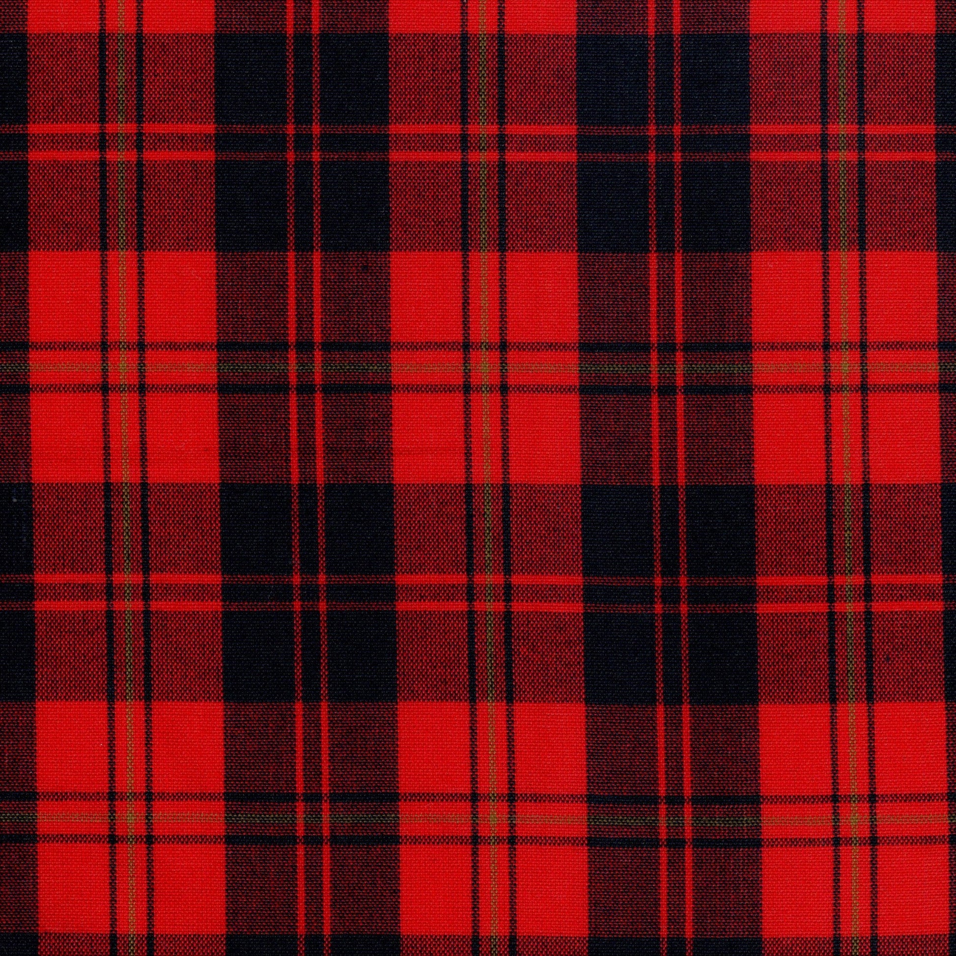 Tela tartán roja y negra cuadriculada (Dacron) para uniformes escolares e institucionales, SchoolLine