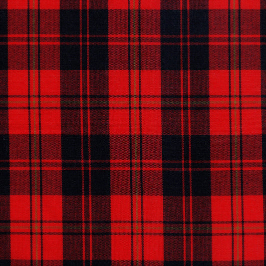 Tela tartán roja y negra cuadriculada (Dacron) para uniformes escolares e institucionales, SchoolLine