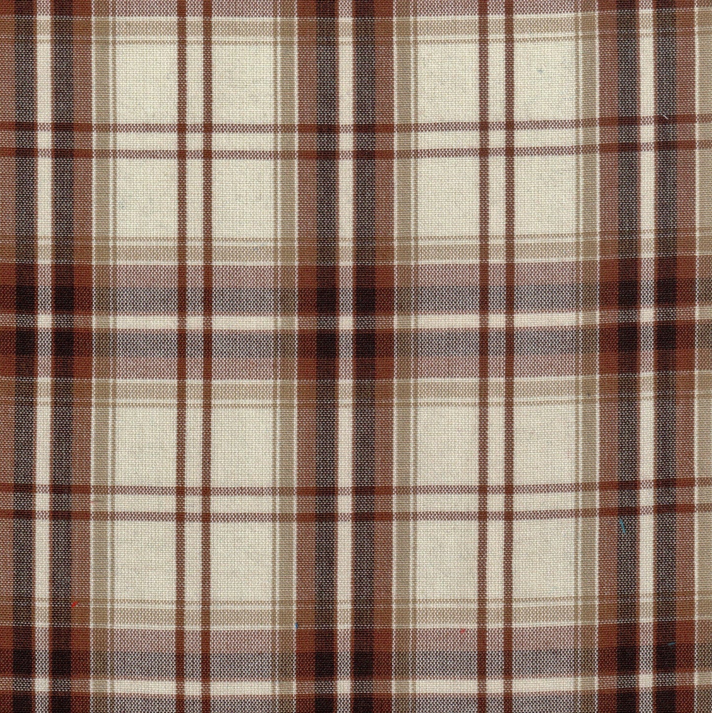 Tela Dacron SchoolLine para uniformes escolares, poliéster en diseño tartán a cuadros marrón y beige.