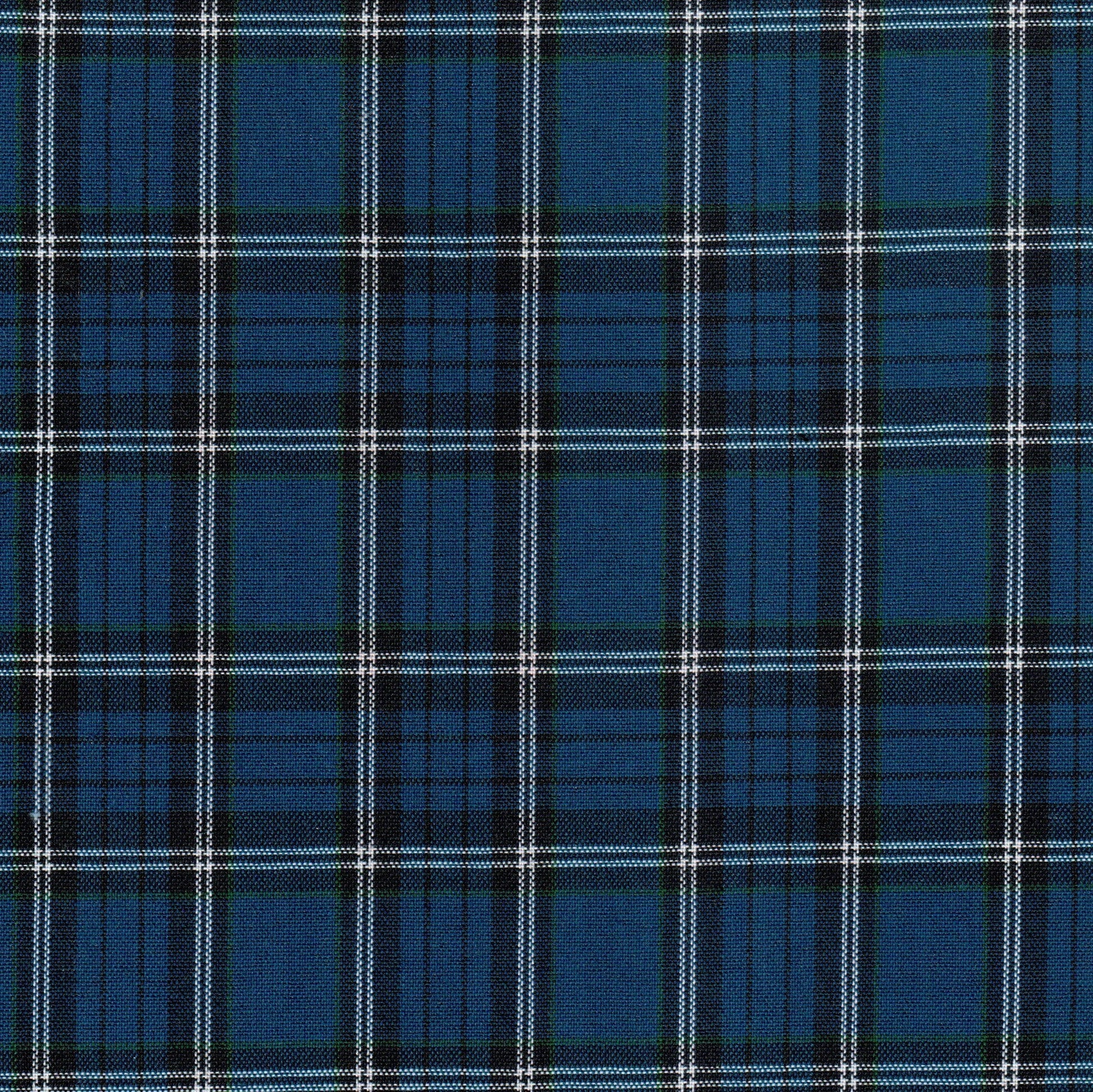 Tela 13002113 Dacron Uniforme de SchoolLine: tartán azul marino con líneas blancas, para uniformes escolares.