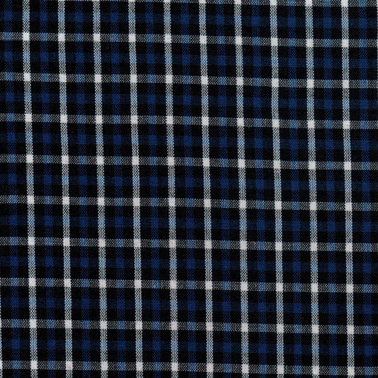 Tela 13002116 Dacron SchoolLine: tela a cuadros azul marino y blanco, ideal para uniformes escolares e institucionales.