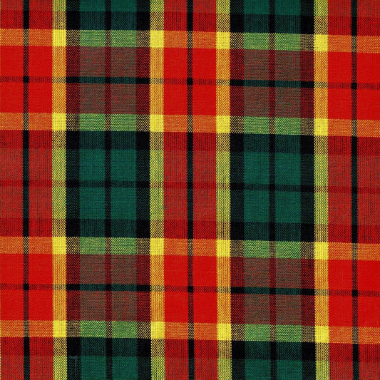 Tela 13002119 Dacron de SchoolLine, tartán rojo, verde y amarillo, ideal para uniformes escolares e institucionales.