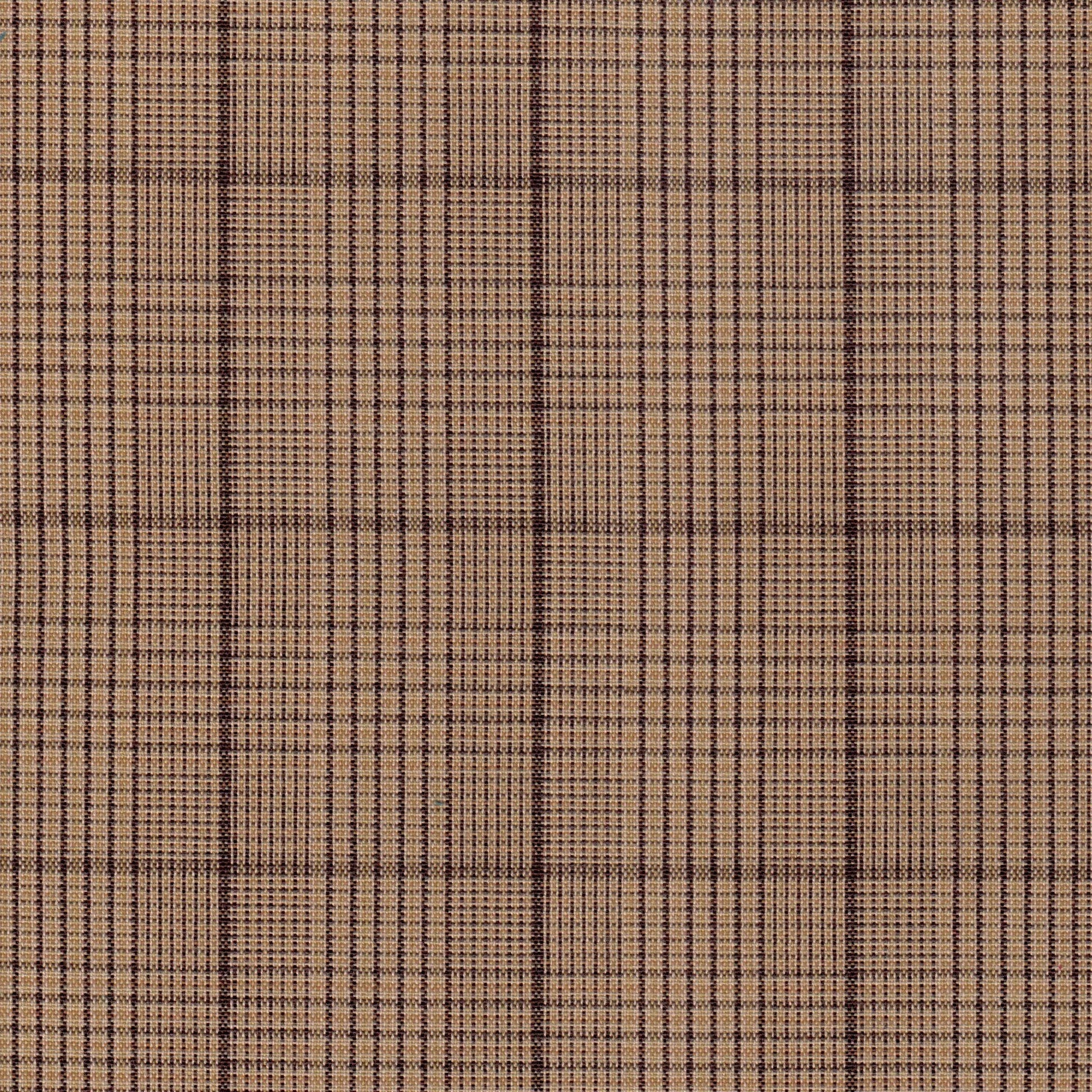 Tela SchoolLine 13002138 Dacron marrón y beige con patrón tartán, ideal para uniformes escolares e institucionales.