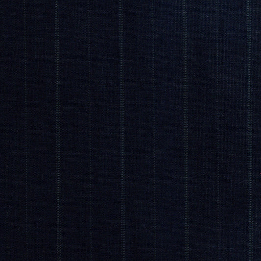 Tela 13002139 Dacron uniforme de SchoolLine, azul marino con rayas verticales finas, ideal para uniformes escolares.